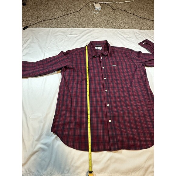 Columbia Shirt Mens 2XL Long Sleeve Button Down Plaid Shirt Red Black - Picture 8 of 9